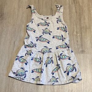 Tea Collection Gray Dress with Turtle Print